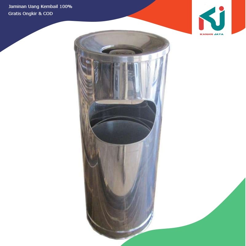 Asbak tempat sampah tabung besar stainless steel