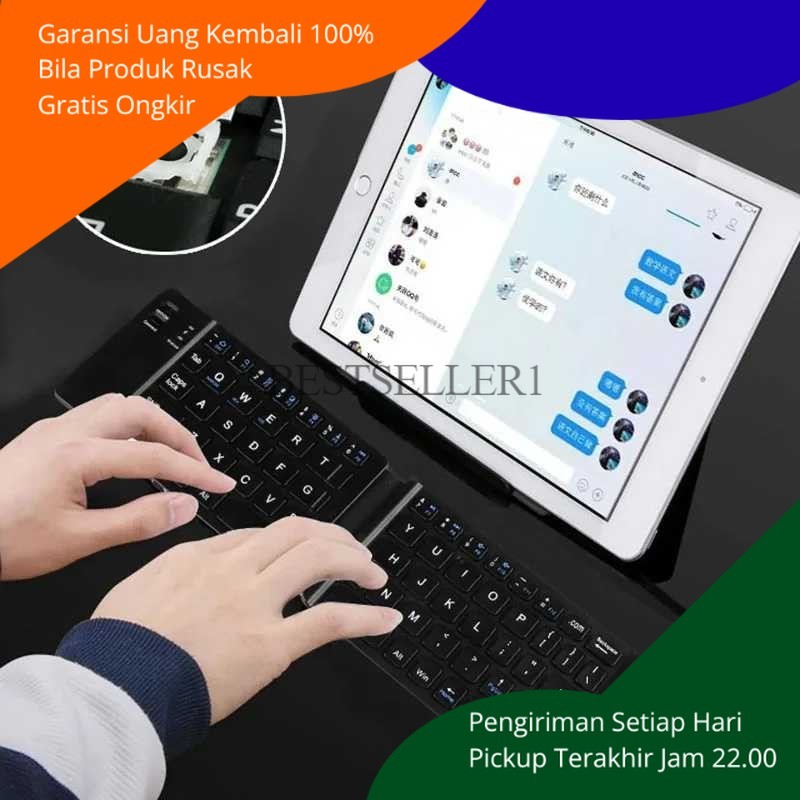 BS Wireless Bluetooth Keyboard Portable Lipat Folding Support IOS Win Android Keyboard Mini Lipat  /