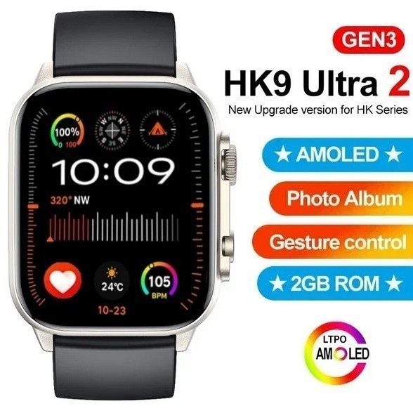 IWO HK9 Ultra 2 Titanium AMOLED Retina New Version  Watch - silver