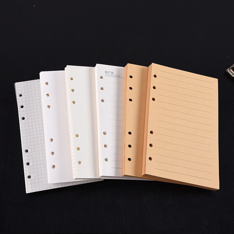 

A5 A6 A7 Black White Loose Leaf Notebook Refill Spiral Binder Inner Page Grid Blank Line Diary Agenda PlannerSchool Stationery