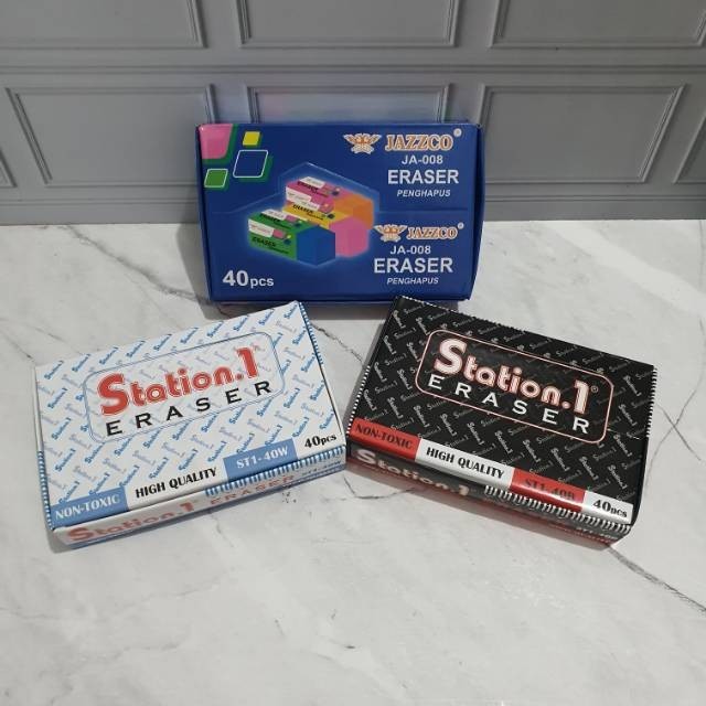 

Penghapus murah (1pak=40pc) ukuran kecil/stip murah/hapusan kecil/penghapus putih/hitam/warna
