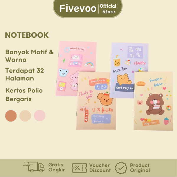 

FIVEVOO BUKU TULIS MINI MOTIF KARTUN/ NOTEBOOK MINI CARTOON/ BUKU MINI/IDE Jualan Di Sekolah