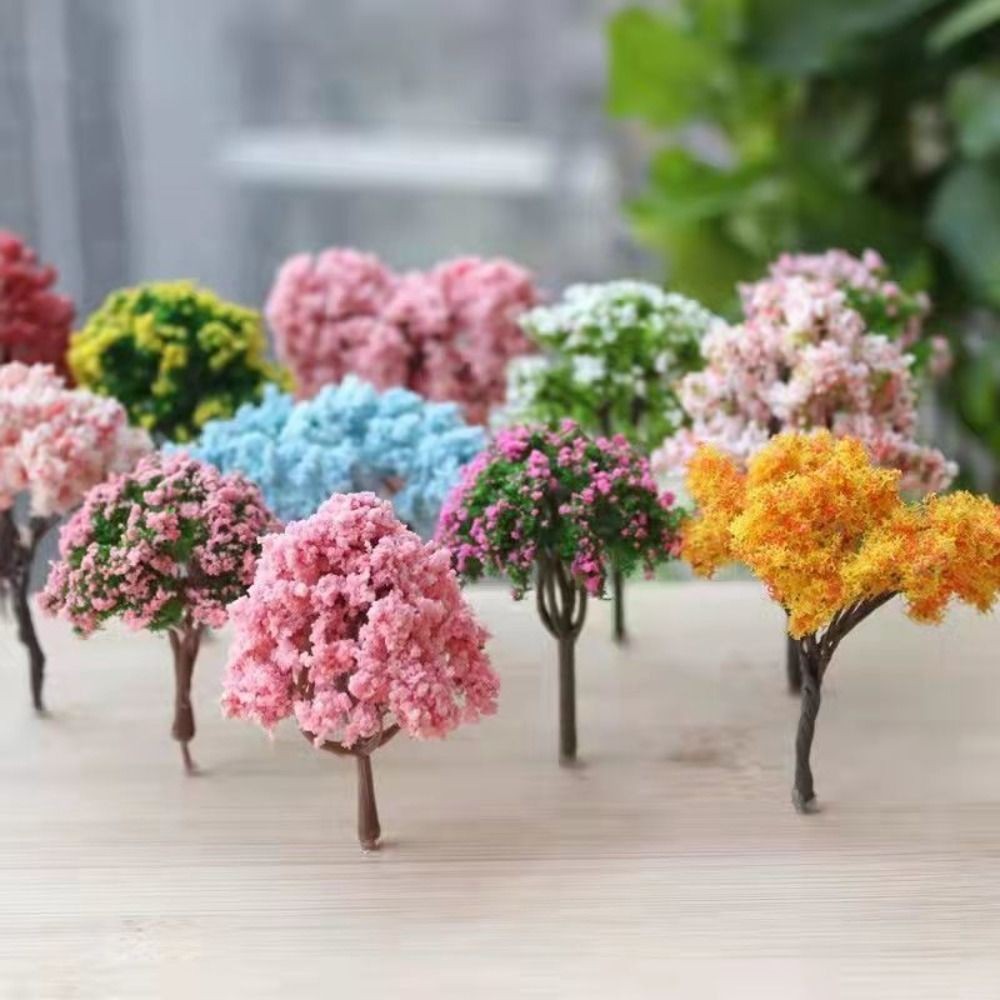

Sakura Miniatures Kawaii Micro Figurines Mini Simulation Trees Landscape for Garden Kawaii Cherry Desk Home Decoration