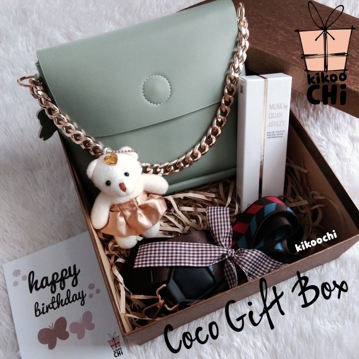 

Coco Gift Box - Hadiah Kado Ulang Tahun Pacar Wanita Cewek Istri Tas - Cokelat