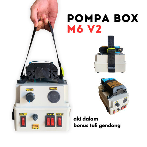 Paket Pompa Box M-Series DP-24 Dual pump - Series M6 V2 - Aki Dalam Box - NO AKI&ADAPTOR