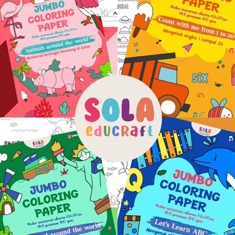 

SOLA EDUCRAFT Jumbo Coloring Paper 62x97cm HVS 100gsm - Mewarnai