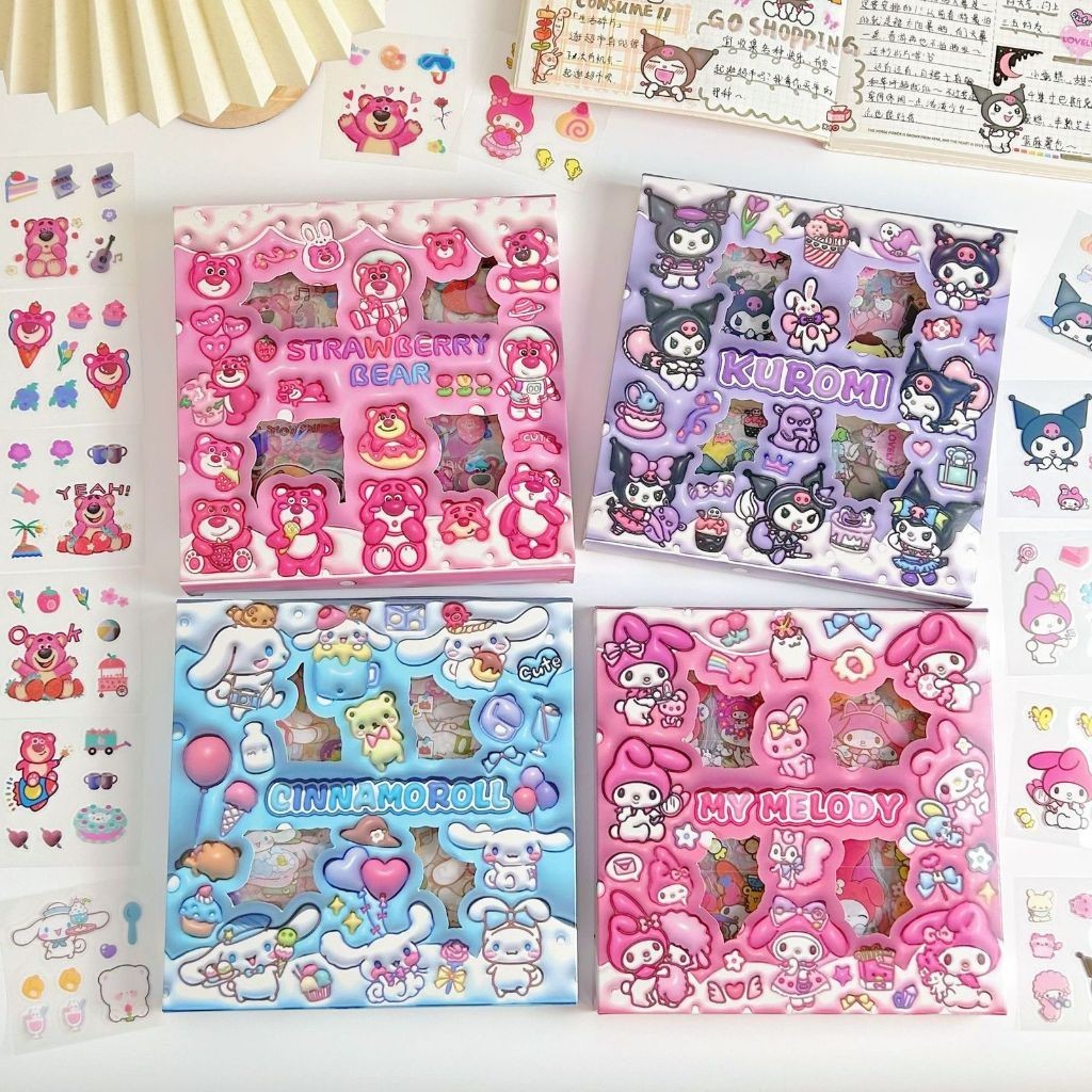 

Alat Tulis Anak / Sticker Lucu 2D Sanrio Karakter Kuromi dan Melody Isi 100 Lembar Per Box