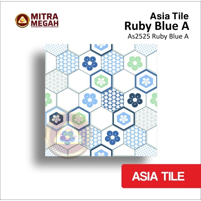 KERAMIK ASIA TILE 25X25 RUBY BLUE A