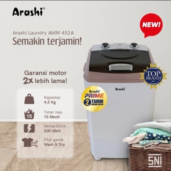ARASHI Mesin Cuci Mini 4,5Kg Garansi Resmi