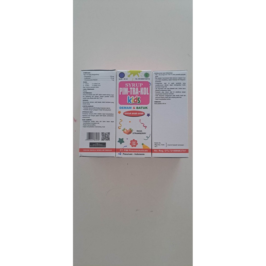 pimtrakol pim-tra-kol pim tra kol Kids sirup obat batuk pilek influenza demam anak 60 ml