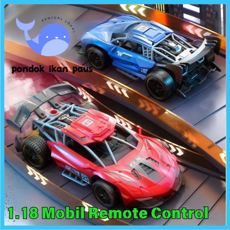 【Pengiriman Jakarta】1:18 RC Drift Off-Road Mobil Balap 2.4G Mobil Remote Control Rc Drift RC Stunt C