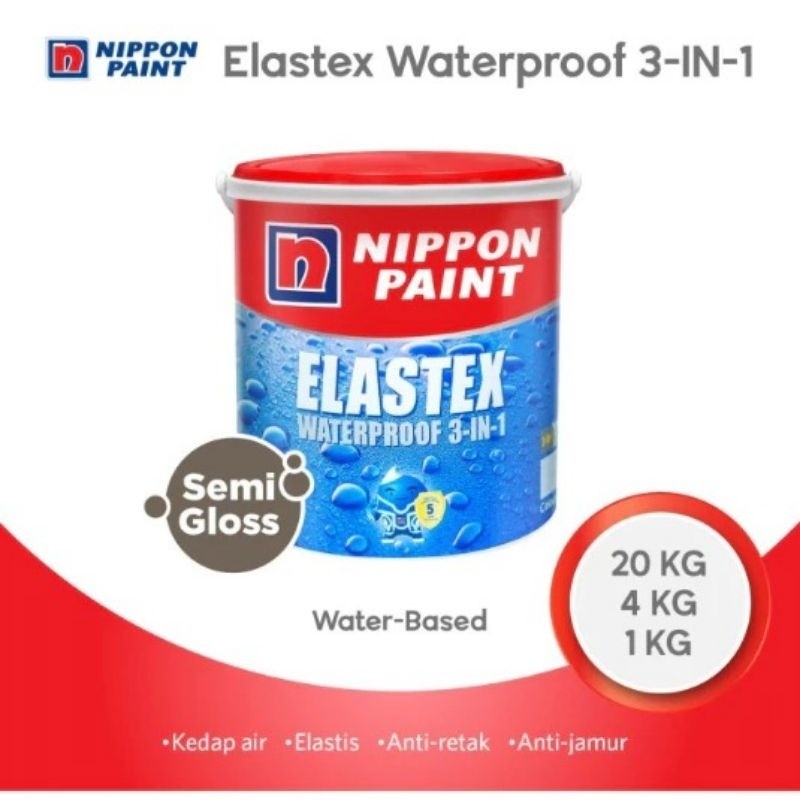 [Part 1] Warna Putih Kuning Biru Pink CAT EKSTERIOR NIPPON ELASTEX - (TINTING) -20KG-CAT PREMIUM DIN
