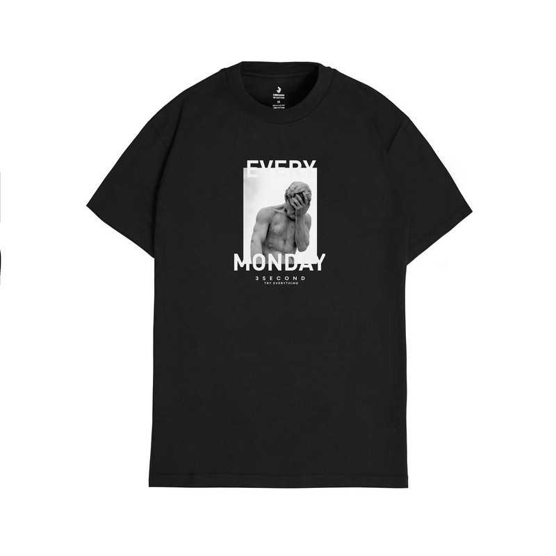 COD- 3Second Kaos Pria Lengan Pendek Katun Ultra Absorb Menyerap T Shirt Short Sleeve Baju Atasan OL