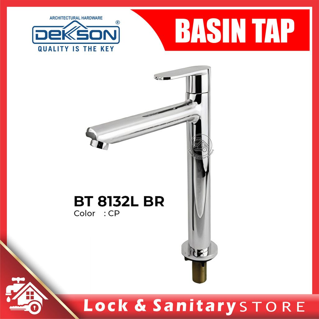BASIN TAP DEKKSON BT 8132L BR CP Basin Sink Tap Single Lever Long Brass Faucet Tap Chrome Dekson BT 