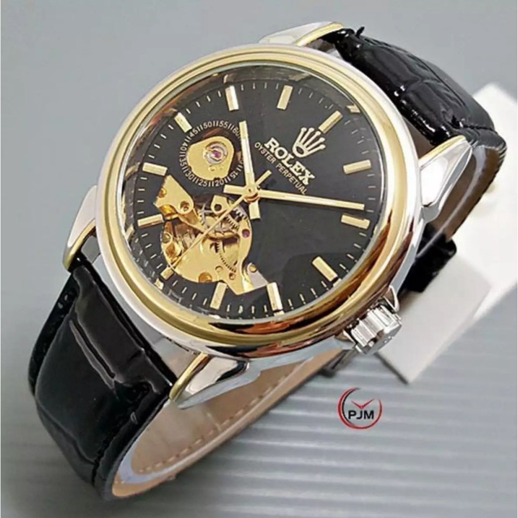 JAM TANGAN ROLEX PREMIUM MESIN AUTOMATIC TANPA BATRAI TALI KULIT