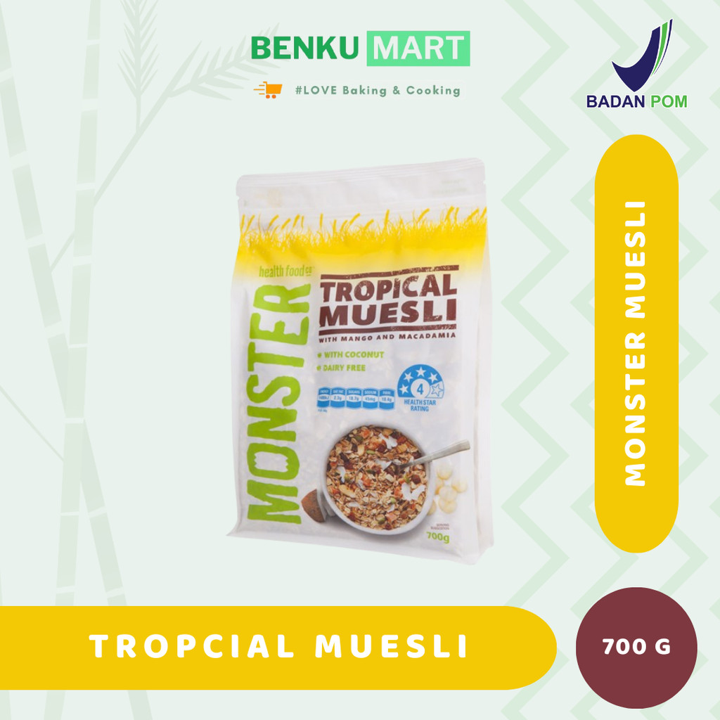

Monster TROPICAL Muesli 700 g | Healthy Food Co | with Mango and Macadamia 700 gram