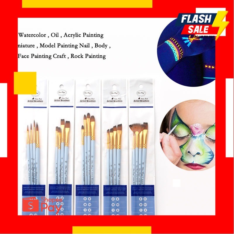 

HALOWEEN 10.10 | 【 Ready Stock 】 Fluorescence Color & Lukisan Brush Face Painting makeup DIY Cosplay halloween costume Non-Toxic Glow in the Dark , mudah bersih 007 beauty art supplies Stationery for Karnaval Birthday Party Art Supplies Stationery