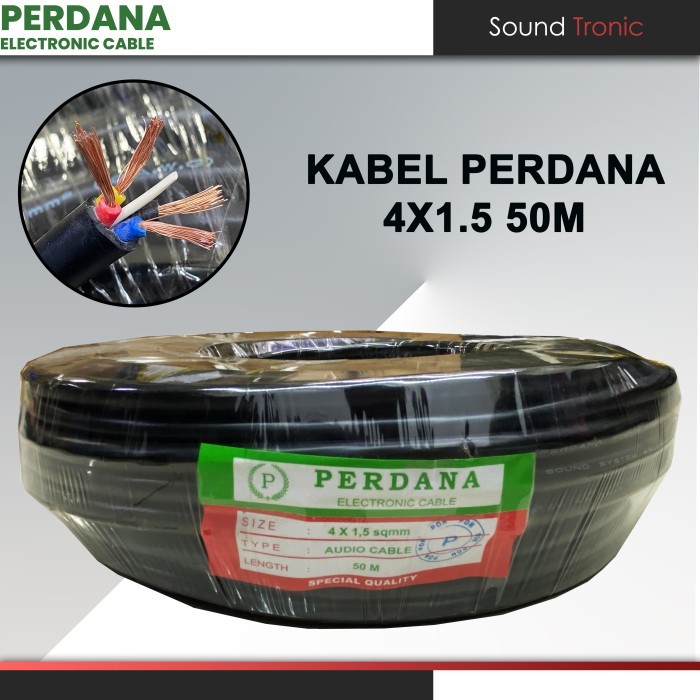 Kabel Audio Speaker 4x1,5 Perdana 4x1.5 1 Roll 50Meter