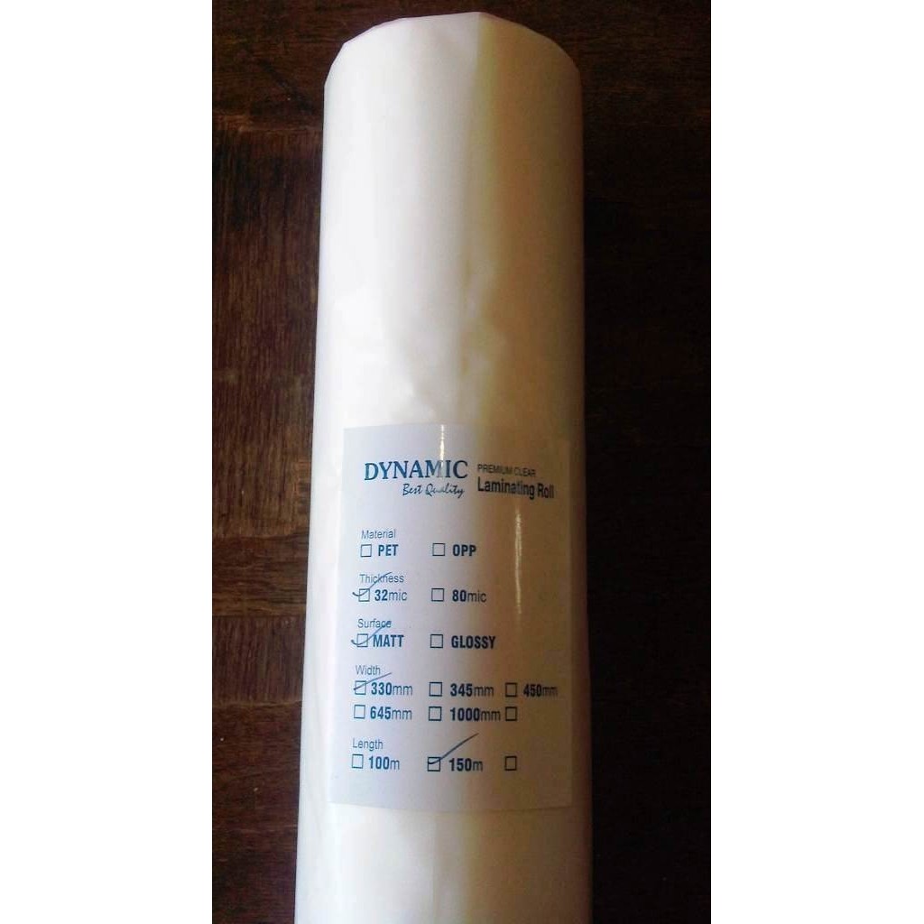 

Plastik Laminating Roll Dynamic 33cm x 150m x 32micron - Glossy