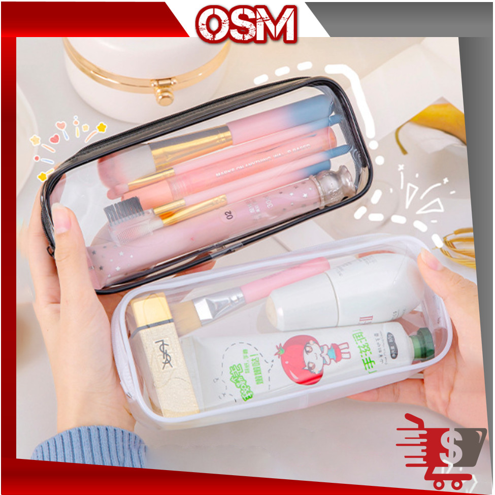 

ONLINE SHOPPING MALL - S6460 Tempat Pensil Transparan Polos / Pouch Serbaguna Aesthetic