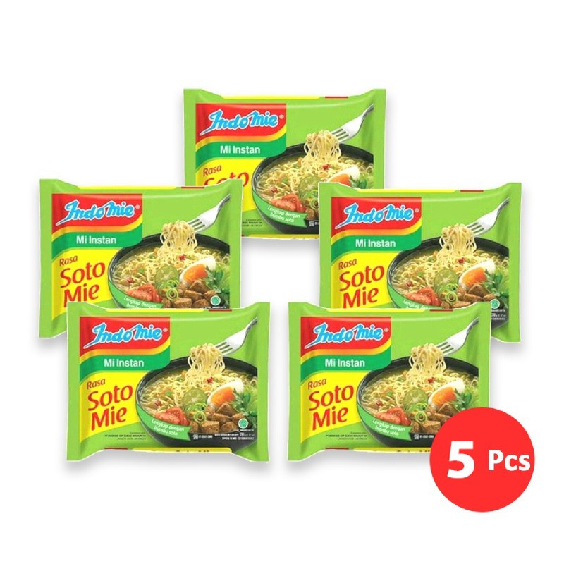 

INDOMIE KUAH RASA SOTO MIE 5 Pcs / Mi Instan Kuah Isi 5 Bungkus