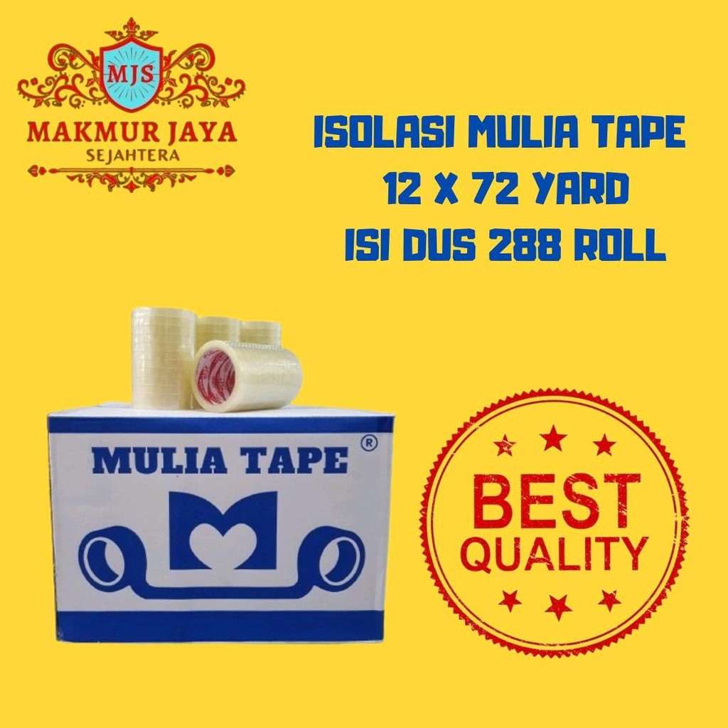 

Isolasi Mulia Tape 12 x 72 Yard (isi 288 Roll)