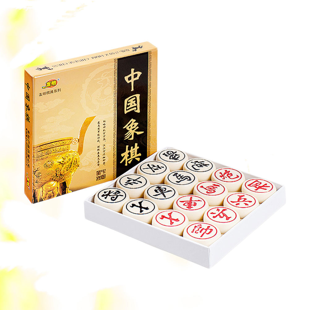 Chinese Chess Set Xiangqi Board Travel Wood Board Game for Family Home Outdoor Strategy Chinese Game