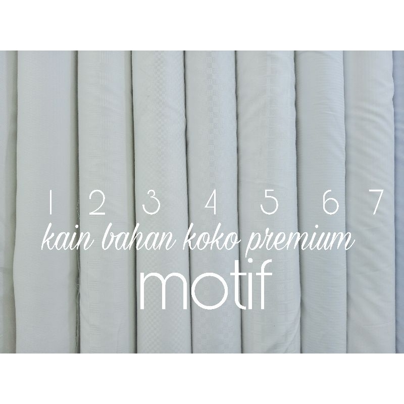 kain bahan katun putih premium kain baju koko / kemeja katun dobby Kualitas Terbaik
