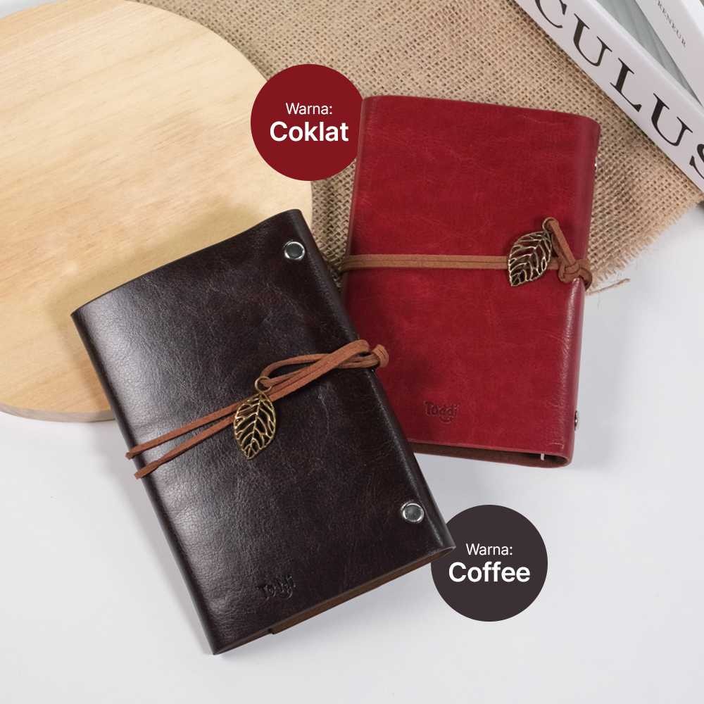 

prima Toddi PHANTACI Buku Catatan Binder Kulit Retro Leaf Kertas B7 BSD666 shopee