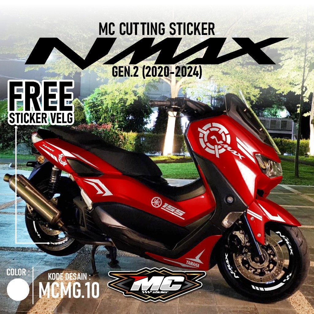 STRIPING CUTTING MOTOR YAMAHA NMAX NEW 2020 2021 2022 2023 2024 FREE VELG SKOTLET STICKER