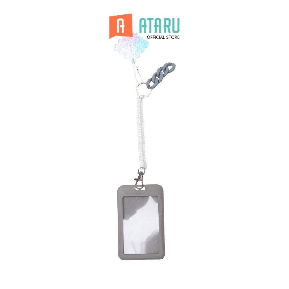 

Ataru Holder Id Card Dengan Charm - Abu-Abu Tempat Kartu Lanyard Name Tag Holder Id Card Holder Lucu