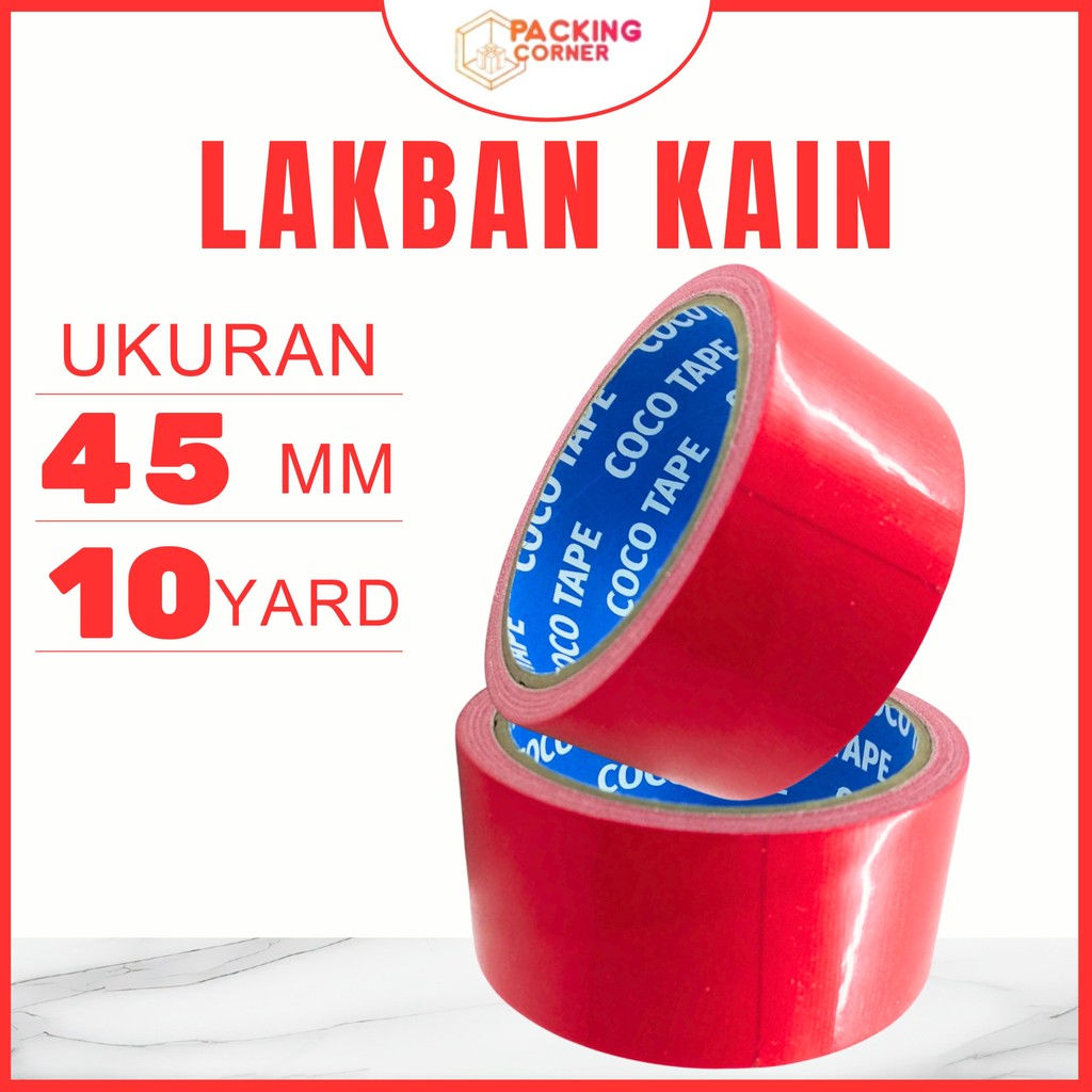 

Cloth Tape Solasi Solatip Lakban Kain Linen Jilid Merah 45mm 2 Inch 7m