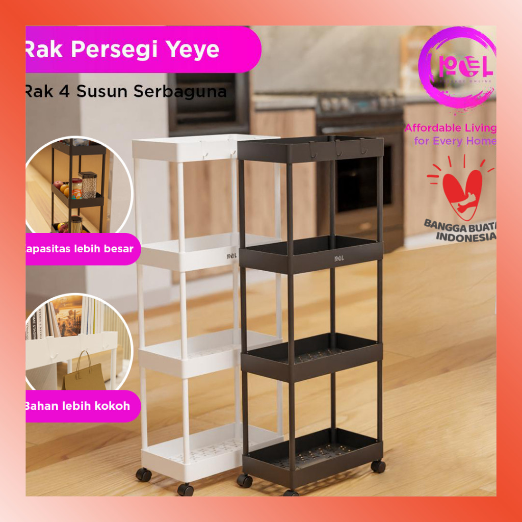LAMMORO > RK03 Rak SUSUN Rak TROLI Rak Plastik YEYE Lemari Dapur Pakaian Kamar 47A5