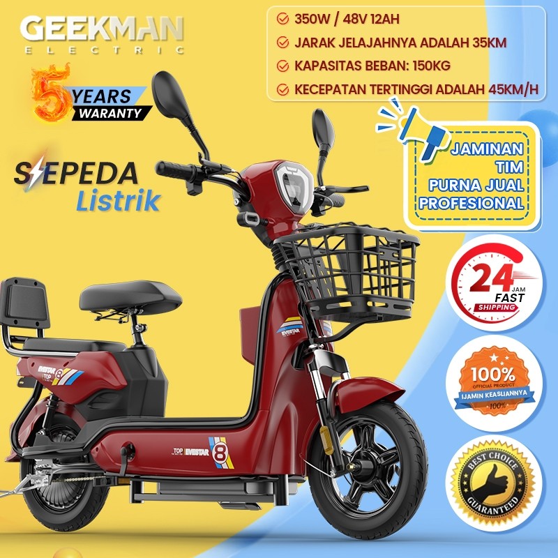 Geekman Sepeda Listrik Murah 1jt Sepeda Listrik Dewasa 48v 12ah Sepeda Listrik Dengan Pedal
