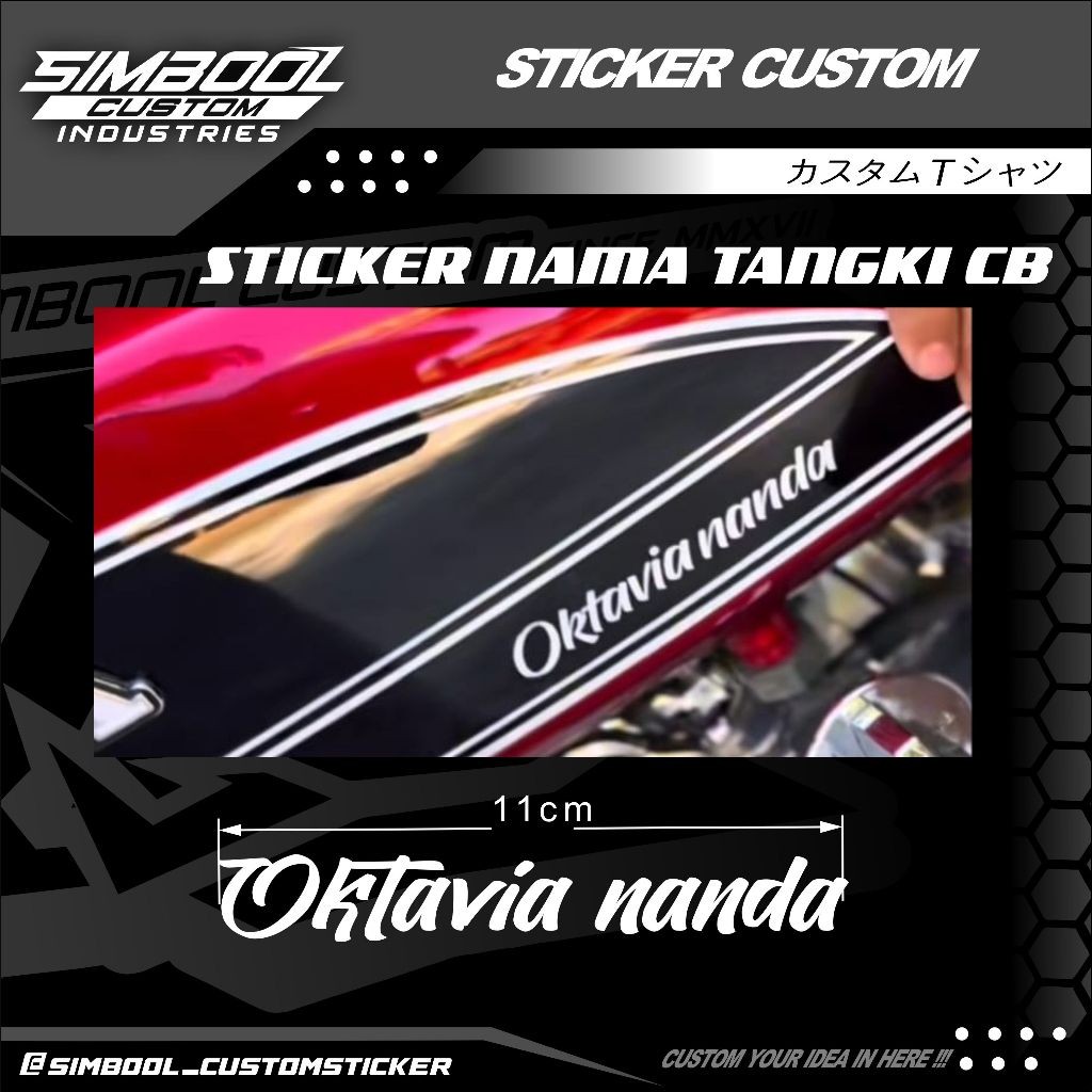 Stiker nama CB viral (CUSTOM NAMA) sticker cutting timbul tangki cb custom namamu icikiwir (MAX 2 KA