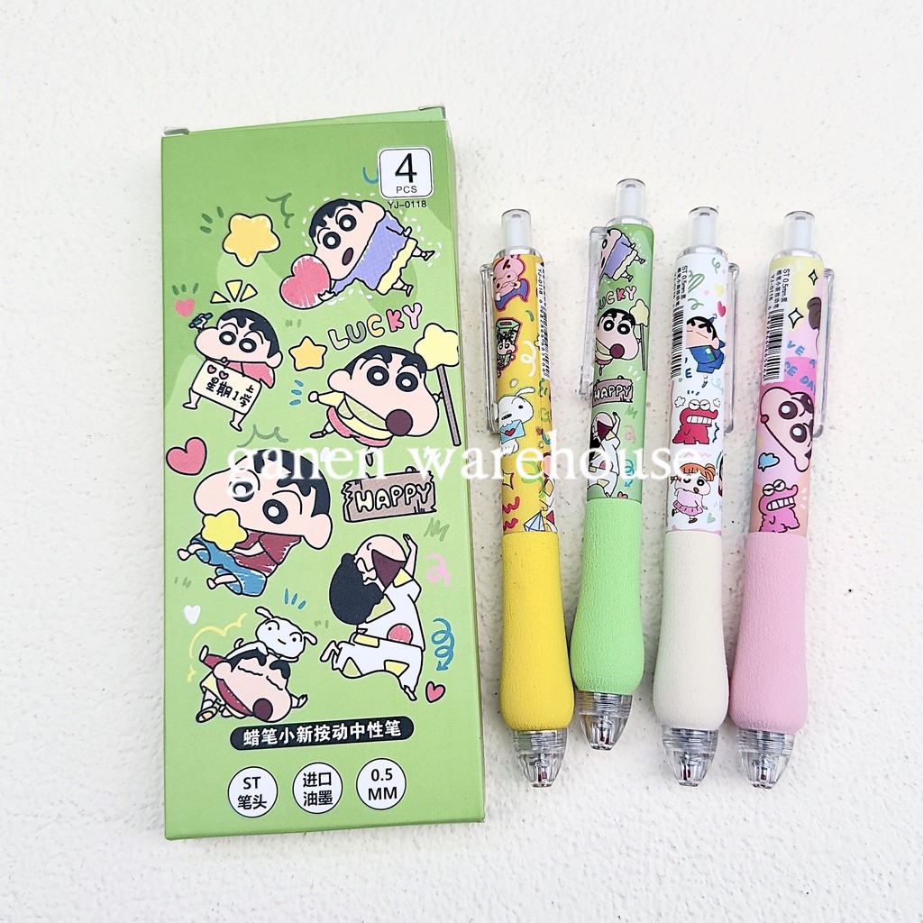 

[GW] Shinchan Pulpen Cair Tinta Hitam 4 Pena Alat Tulis Sekolah