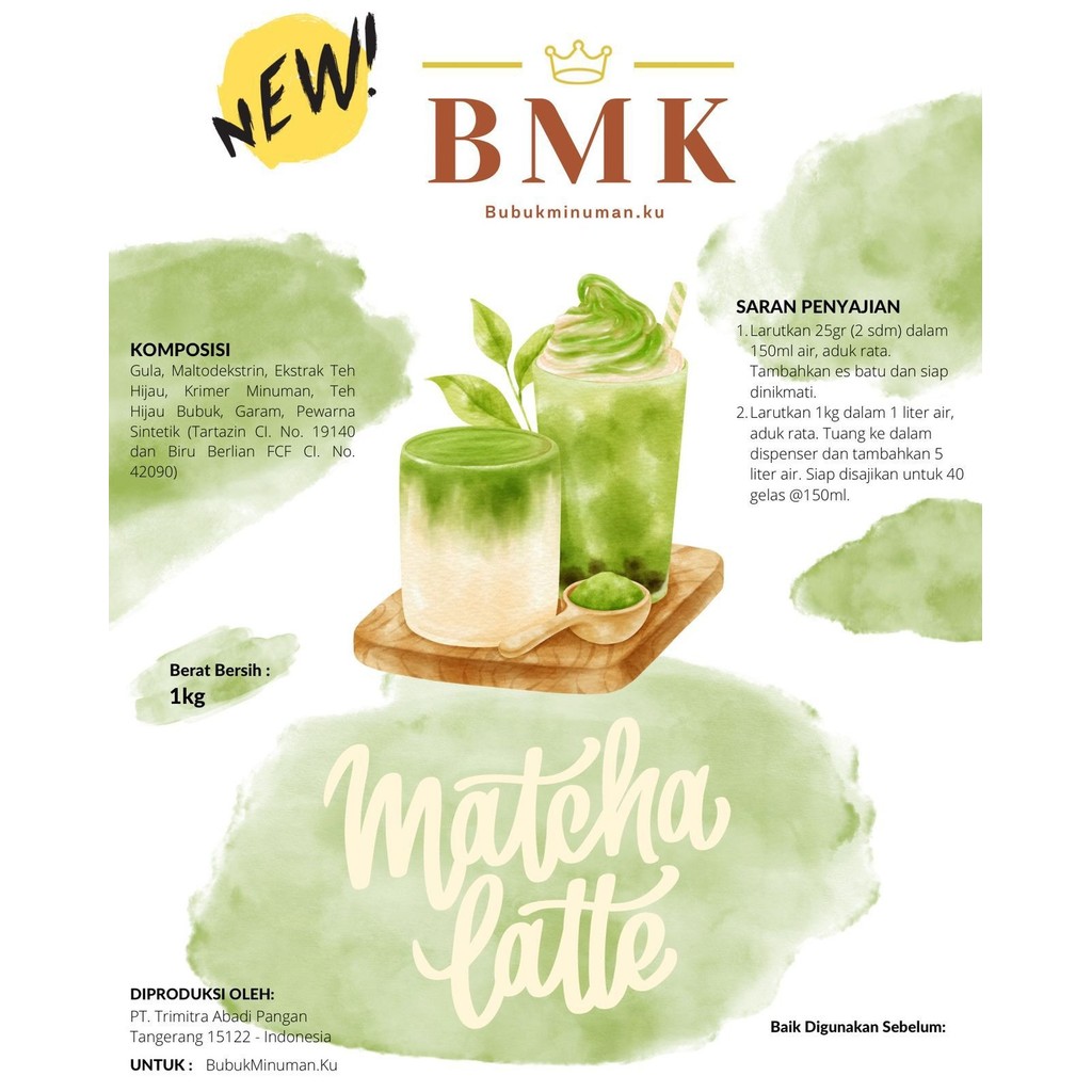 

Matcha Latte Premium Powder Mix - Bubuk Minuman Matcha Mix 1 Kg