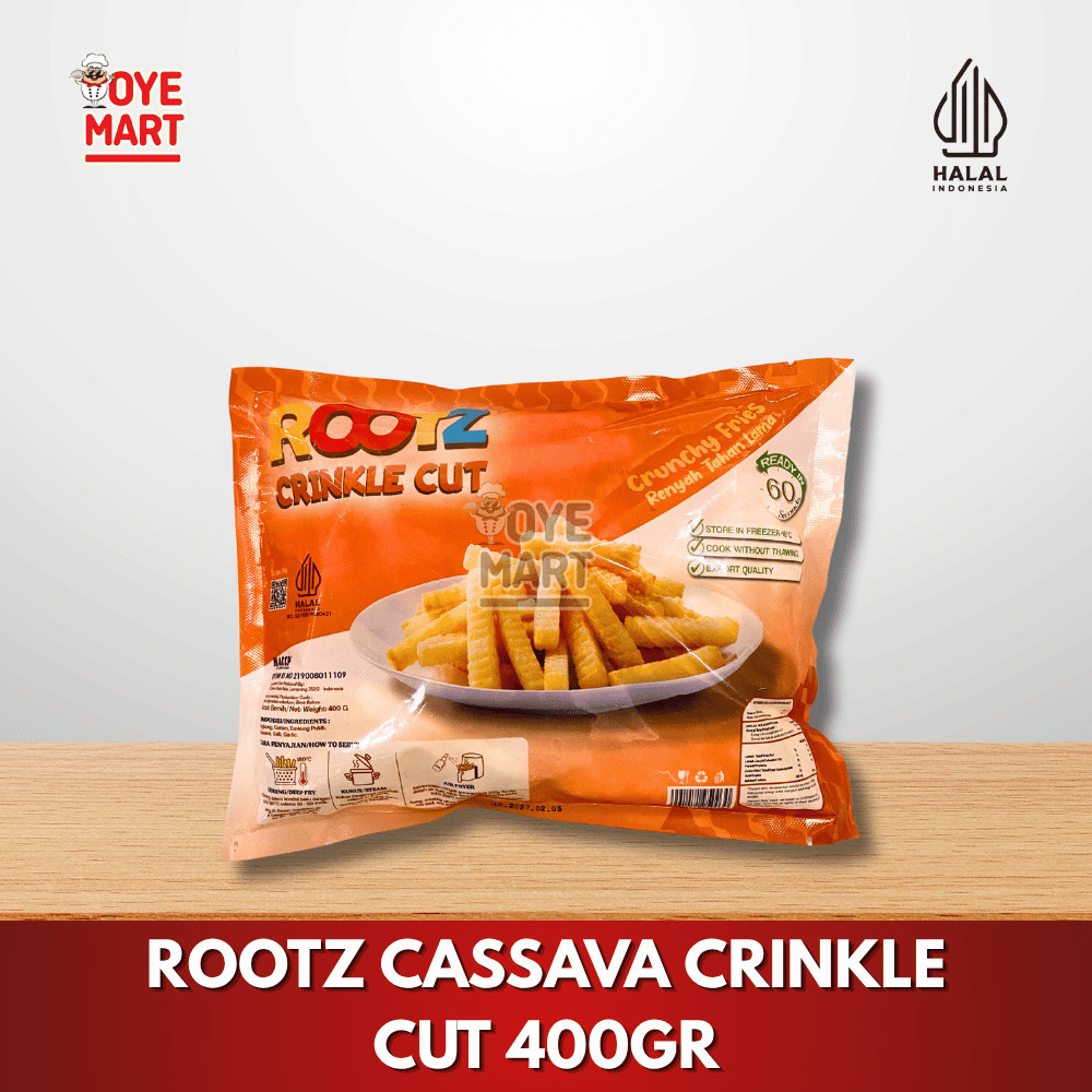 

ROOTZ FROZEN CRINKLE CUT 400GR /CASSAVA SINGKONG FROZEN