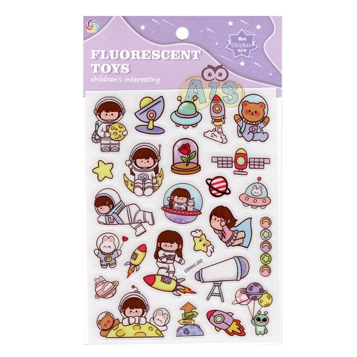 

TERLARIS! Sticker Glow in the Dark Fluorescent Kartun - 210