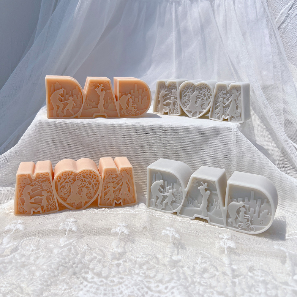 

DAD MOM Candle Mold MAM Letter Soy Wax Silicone Mold Father's Day Gift Mother 's Day Home Decoration