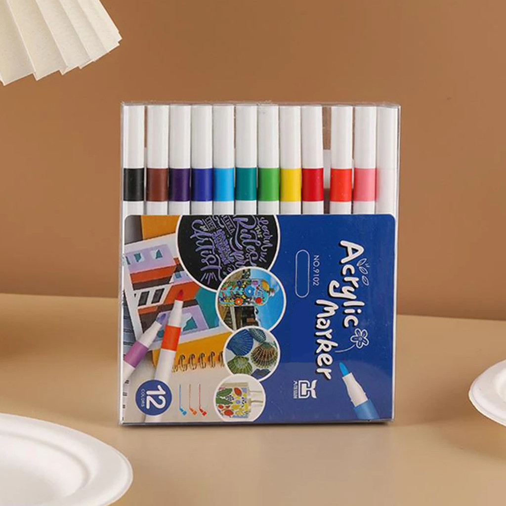 

Ay00! YUKSHOPING Acrylic Marker Set Spidol DIY Painting Spidol Pastel Highlight Drawing Warna S151