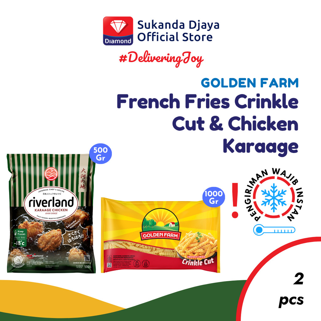 

Riverland Chicken Kaarage 500 Gr + Golden Farm CrinkleCut 1 Kg