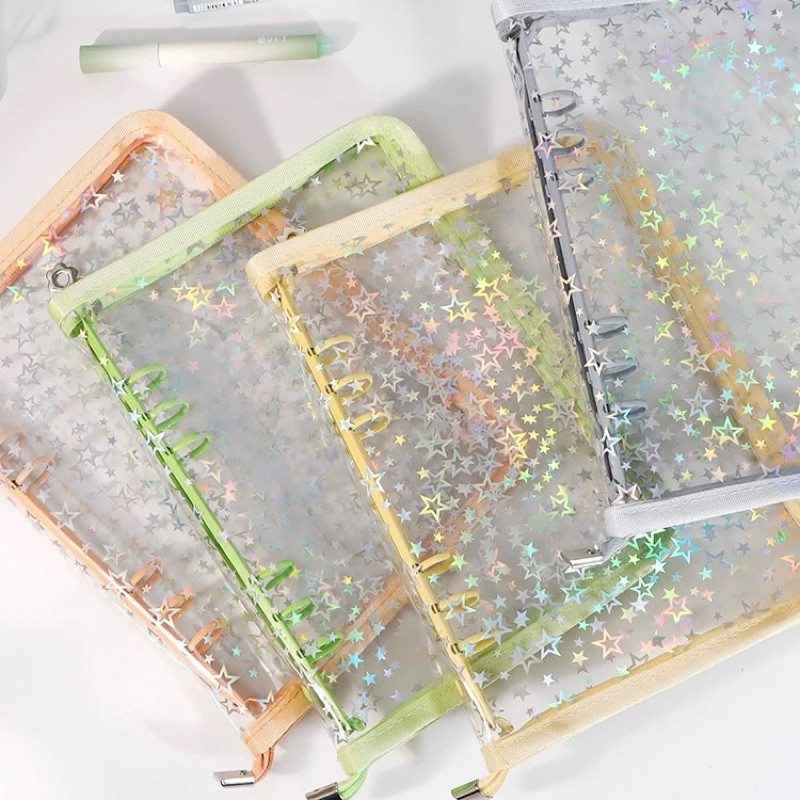 

BINDER A5 ZIPPER WARNA STAR STARRY TRANSPARANT PHOTOCARD PCCO