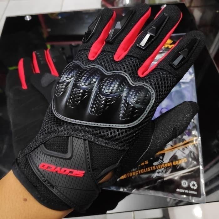 sarung tangan sepeda motor scoyco mc58 original / gloves scoyco mc58 - Merah, M