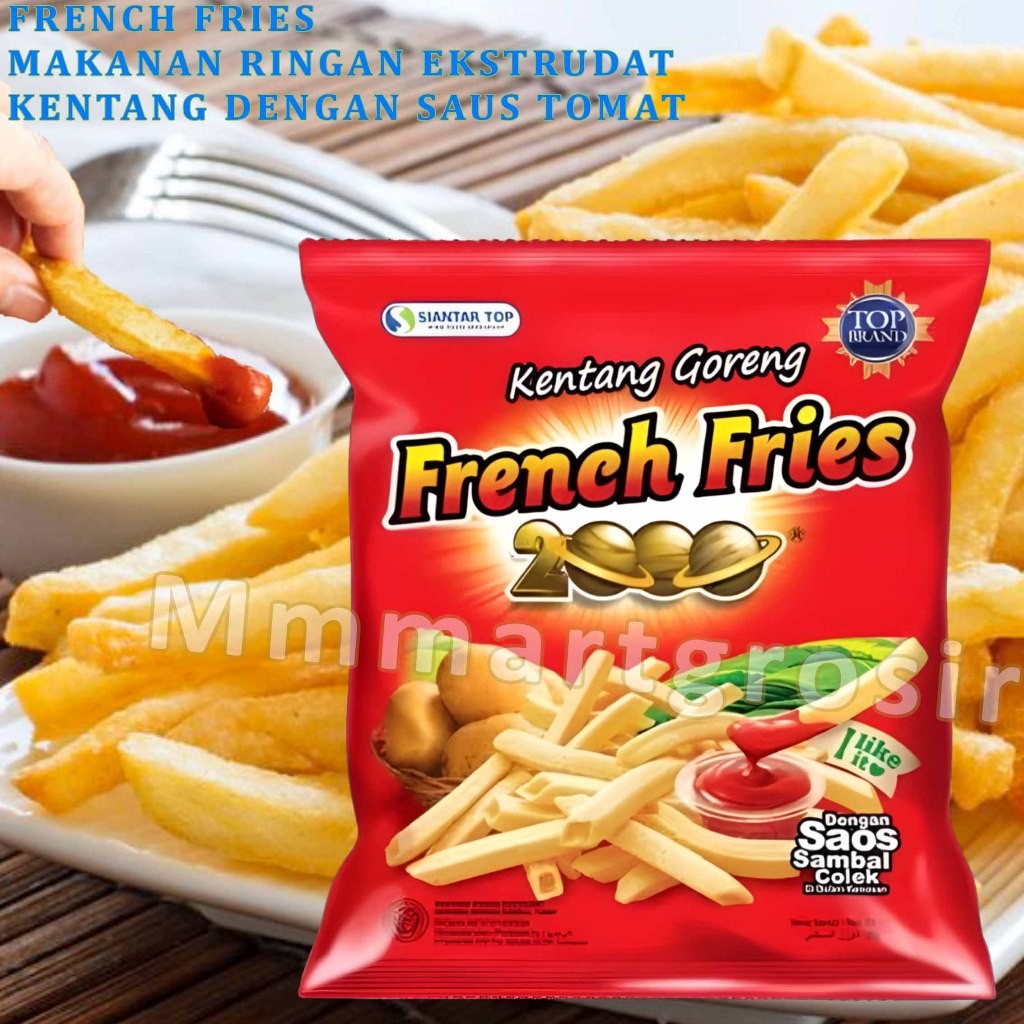 

French Fries 2000 130gr / Cemilan Kerupuk Kentang Goreng / Snack Krupuk Kentang 130g (1 bungkus)