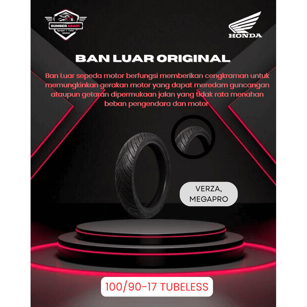 Honda Ban Luar 100/90-17 Tubeless