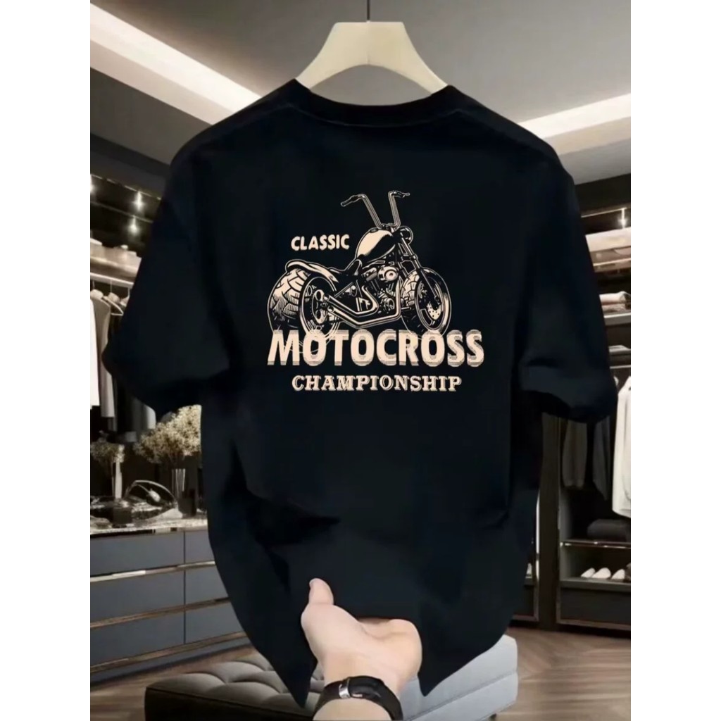【COD】Kaos katun 100% musim panas buatan amerika. MOTOCROSS. Kemeja sepuluh dolar