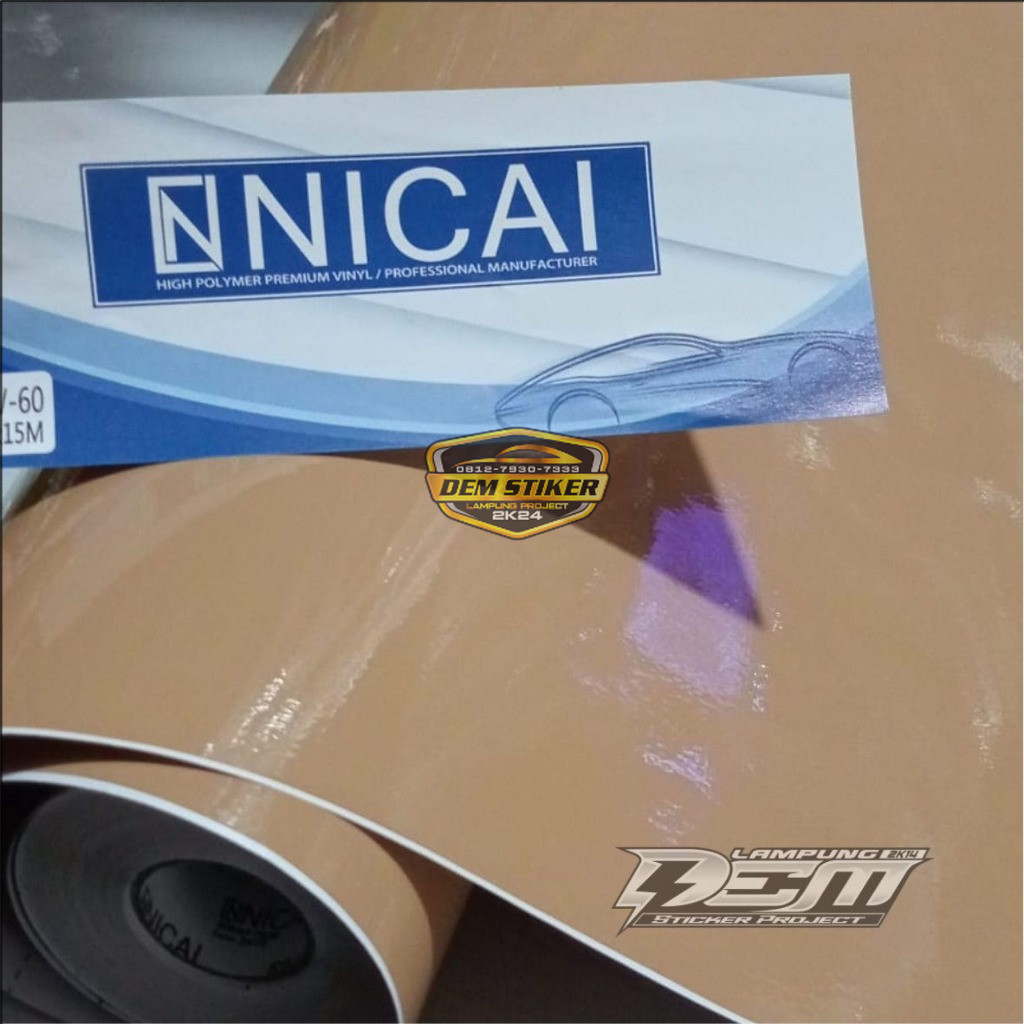 Sticker Scotlite Nicai Coklat Muda Glossy Skotlet Motor Light Brown