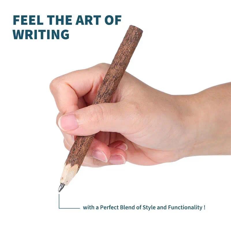

8pcs Bark Pencils Wooden Bark Degradable Wooden Pencil Baby Child Twig Pencils Camping Gifts Sketching Short