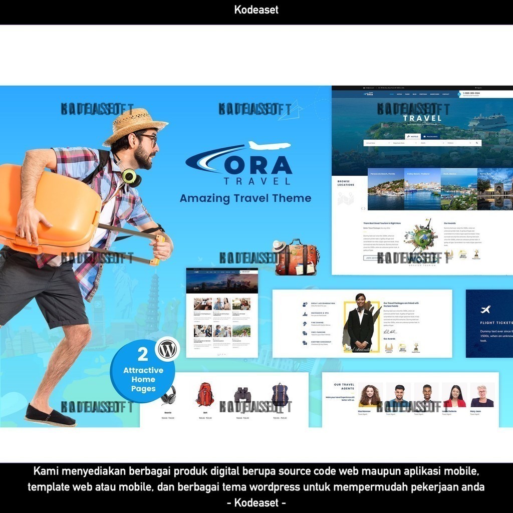 WORDPRESS THEME ORA | TRAVEL, TOUR BOOKING   D5138 TEMA TEMPLATE WEB BY KODEASET LISENSI ORIGINAL